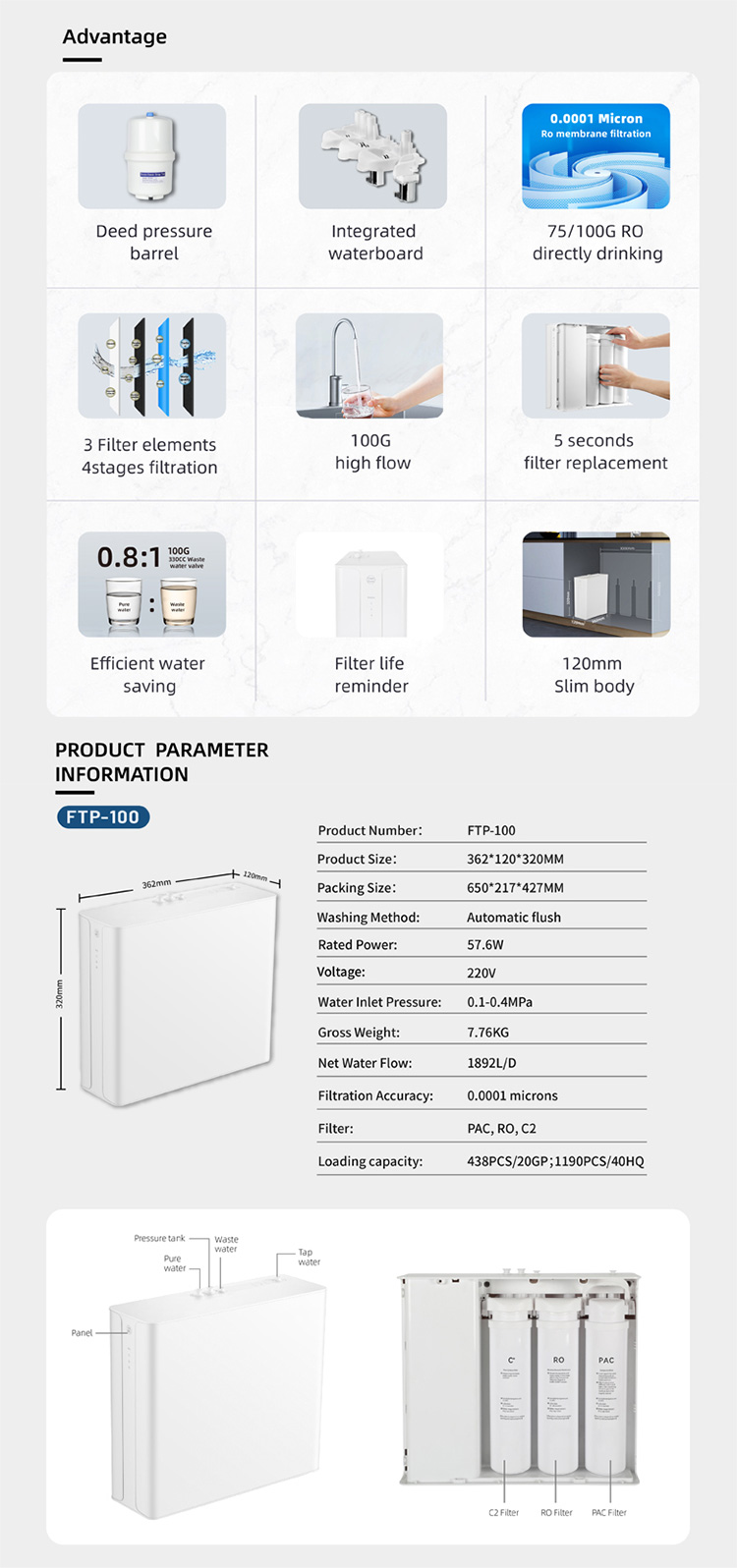 جهاز تنقية المياه UnderSink RO